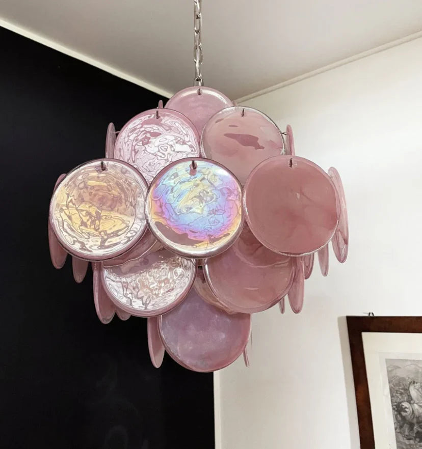 Murano Pink Disks Chandelier - NexioPick