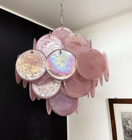 Murano Pink Disks Chandelier - NexioPick
