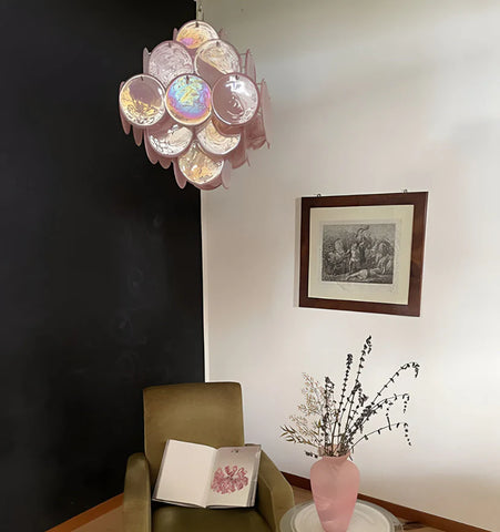 Murano Pink Disks Chandelier - NexioPick