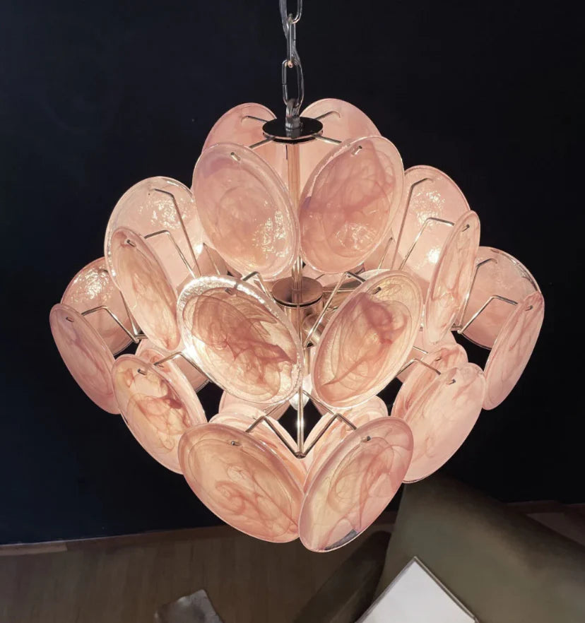 Murano Pink Disks Chandelier - NexioPick
