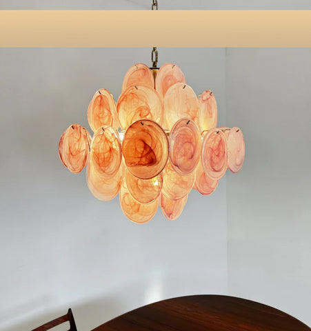 Murano Pink Disks Chandelier - NexioPick
