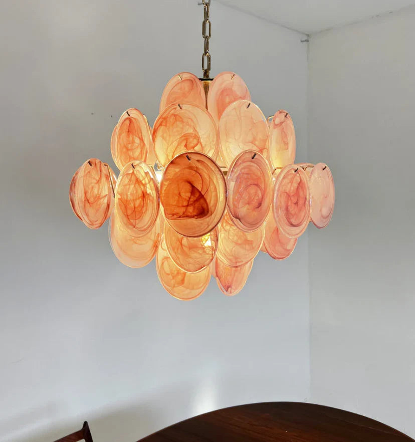 Murano Pink Disks Chandelier - NexioPick