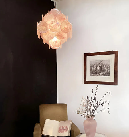 Murano Pink Disks Chandelier - NexioPick
