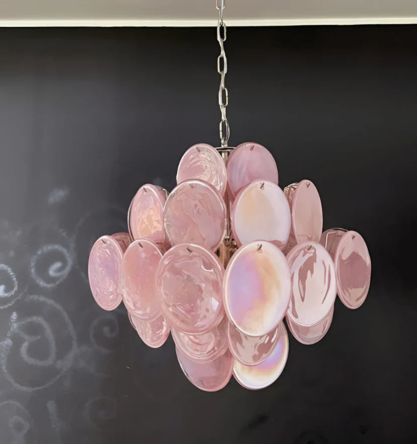 Murano Pink Disks Chandelier - NexioPick