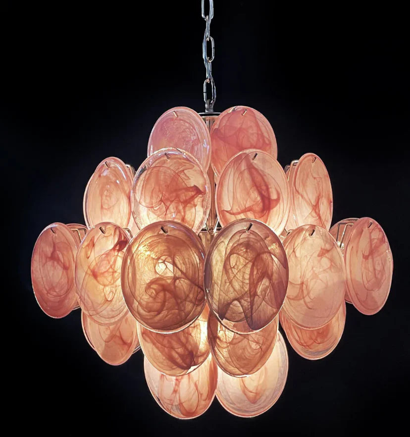 Murano Pink Disks Chandelier - NexioPick