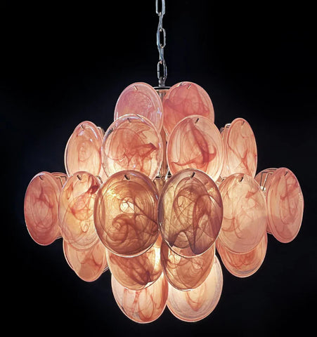 Murano Pink Disks Chandelier - NexioPick