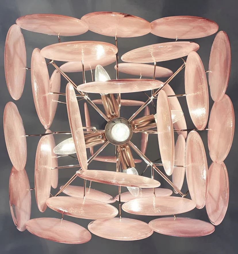 Murano Pink Disks Chandelier - NexioPick