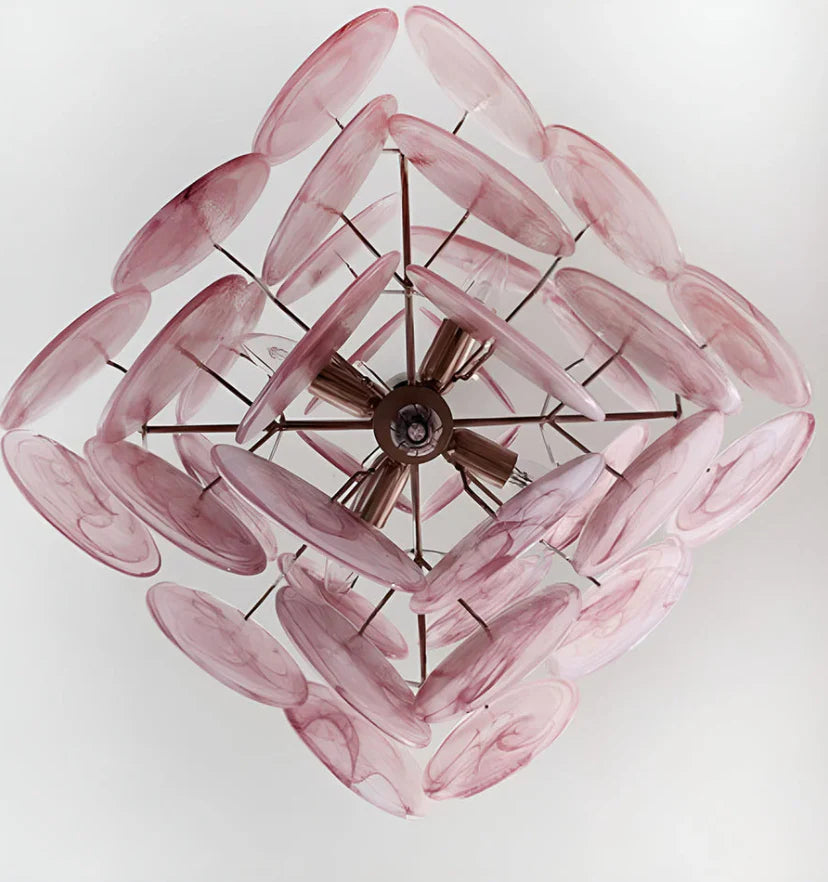 Murano Pink Disks Chandelier - NexioPick