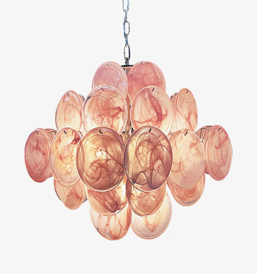 Murano Pink Disks Chandelier - NexioPick