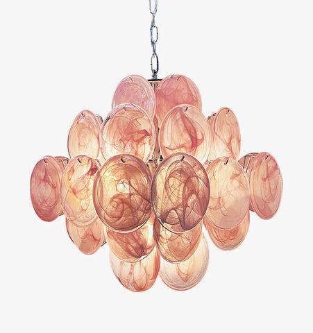 Murano Pink Disks Chandelier - NexioPick
