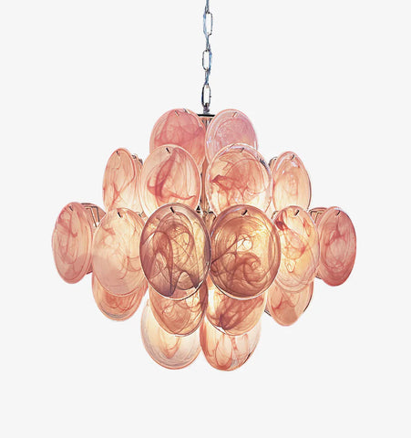 Murano Pink Disks Chandelier - NexioPick