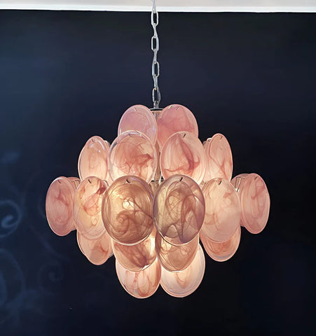 Murano Pink Disks Chandelier - NexioPick