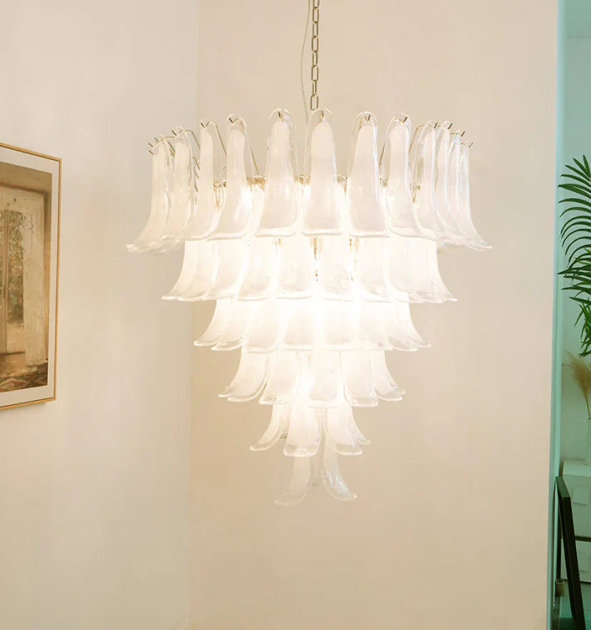 Murano White Glass Petals Chandelier - NexioPick