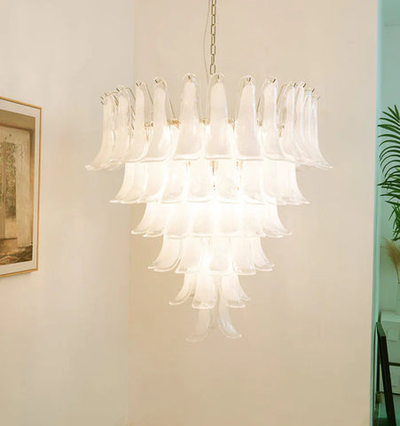 Murano White Glass Petals Chandelier - NexioPick