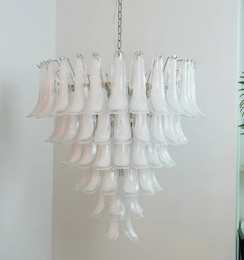 Murano White Glass Petals Chandelier - NexioPick