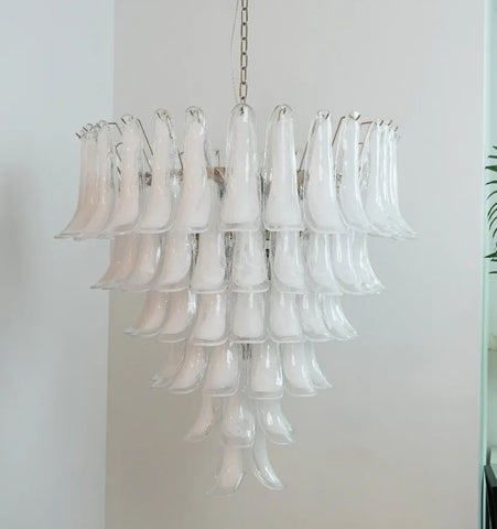 Murano White Glass Petals Chandelier - NexioPick