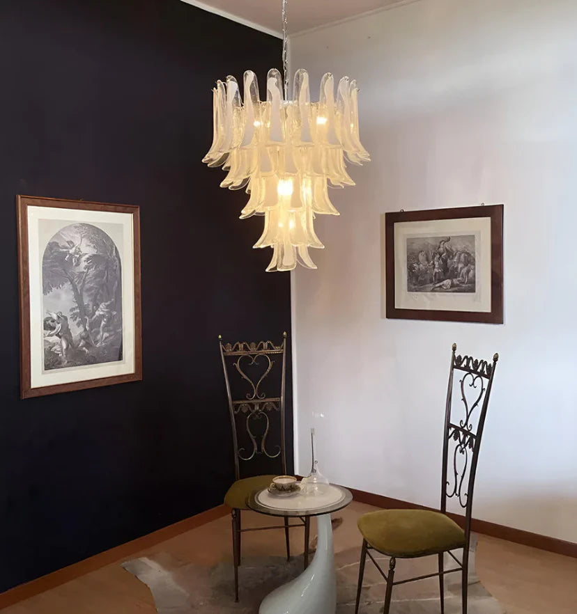 Murano White Glass Petals Chandelier - NexioPick
