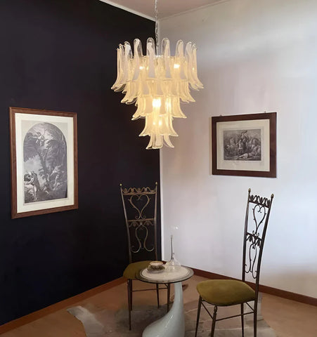 Murano White Glass Petals Chandelier - NexioPick