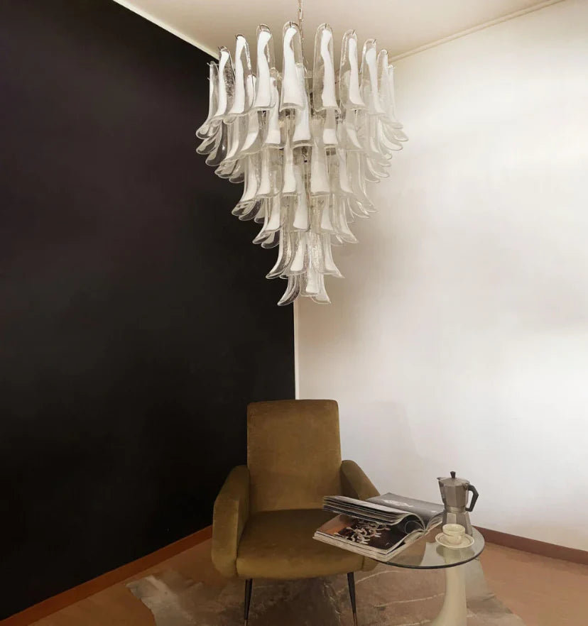 Murano White Glass Petals Chandelier - NexioPick