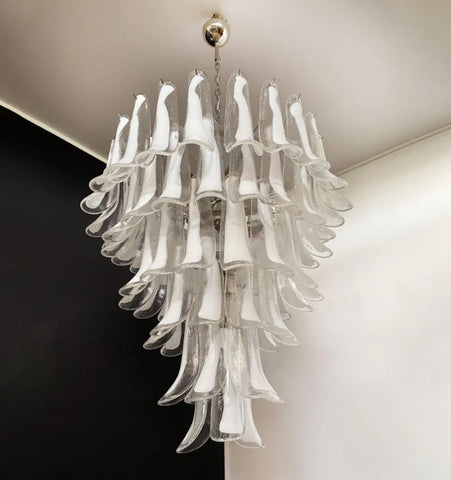 Murano White Glass Petals Chandelier - NexioPick