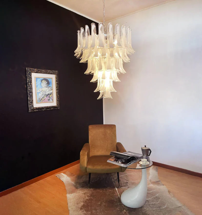 Murano White Glass Petals Chandelier - NexioPick