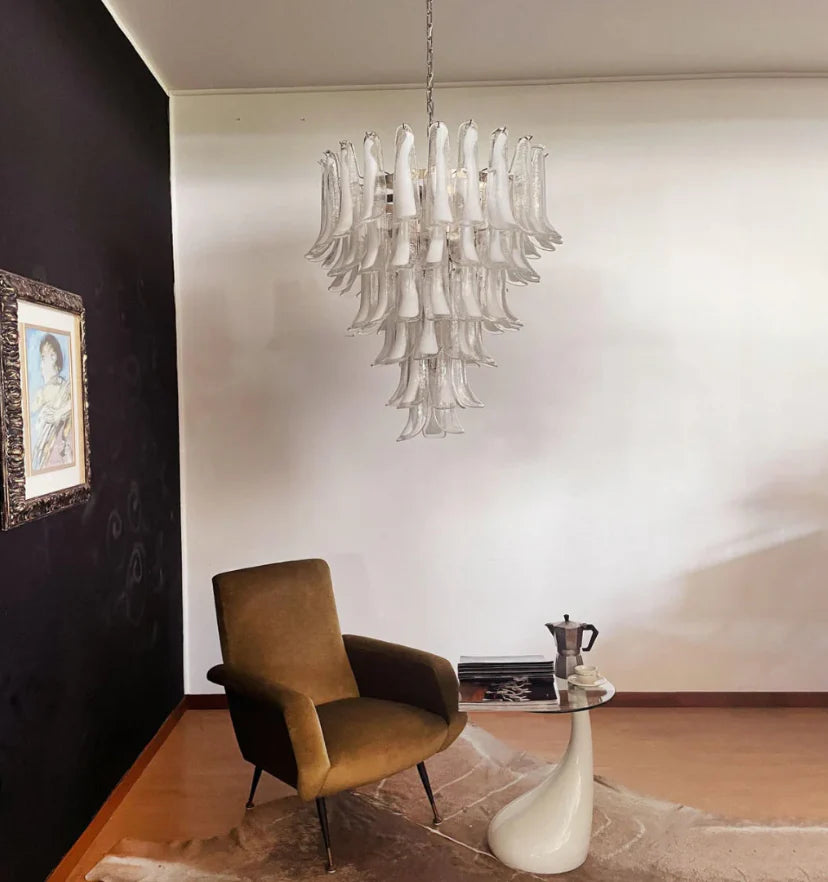 Murano White Glass Petals Chandelier - NexioPick