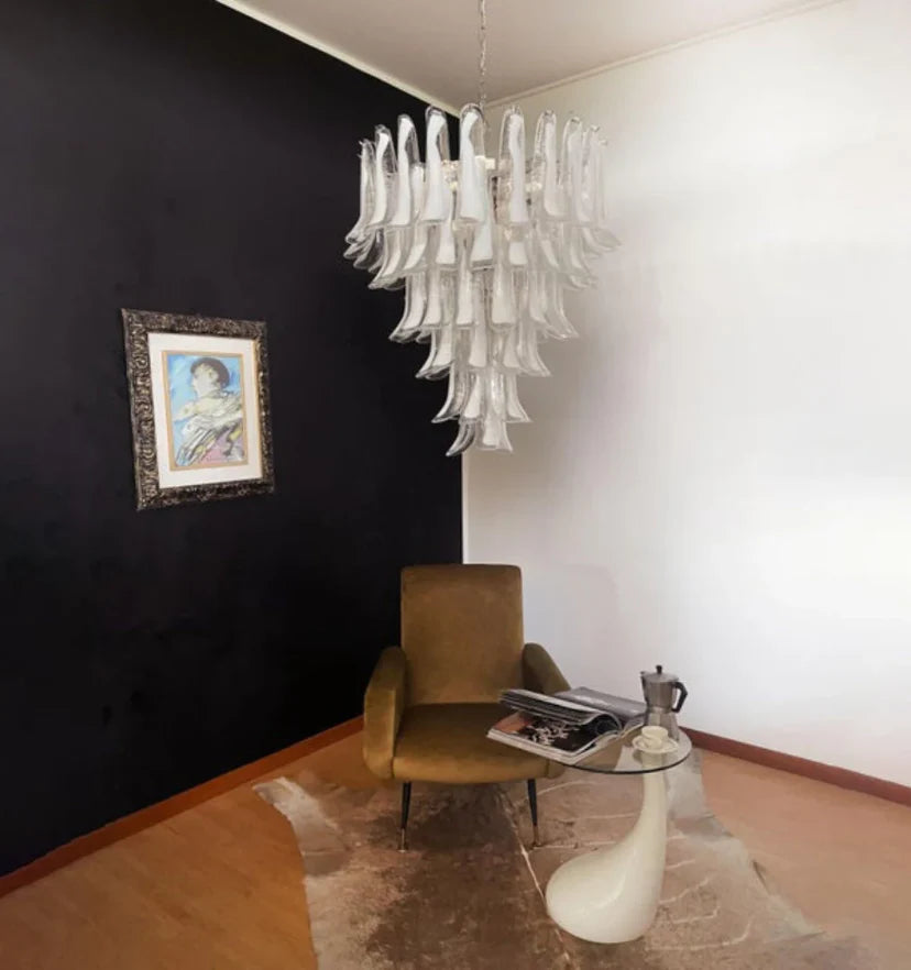 Murano White Glass Petals Chandelier - NexioPick
