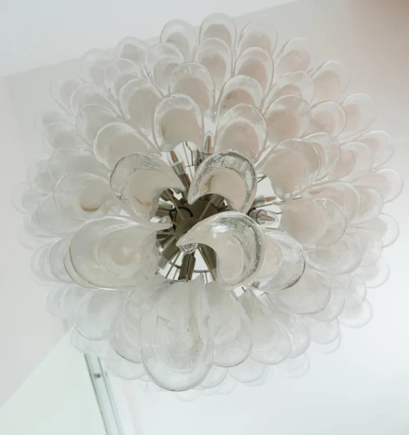 Murano White Glass Petals Chandelier - NexioPick