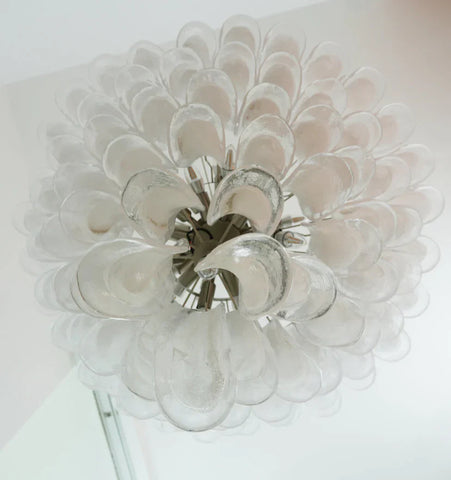 Murano White Glass Petals Chandelier - NexioPick