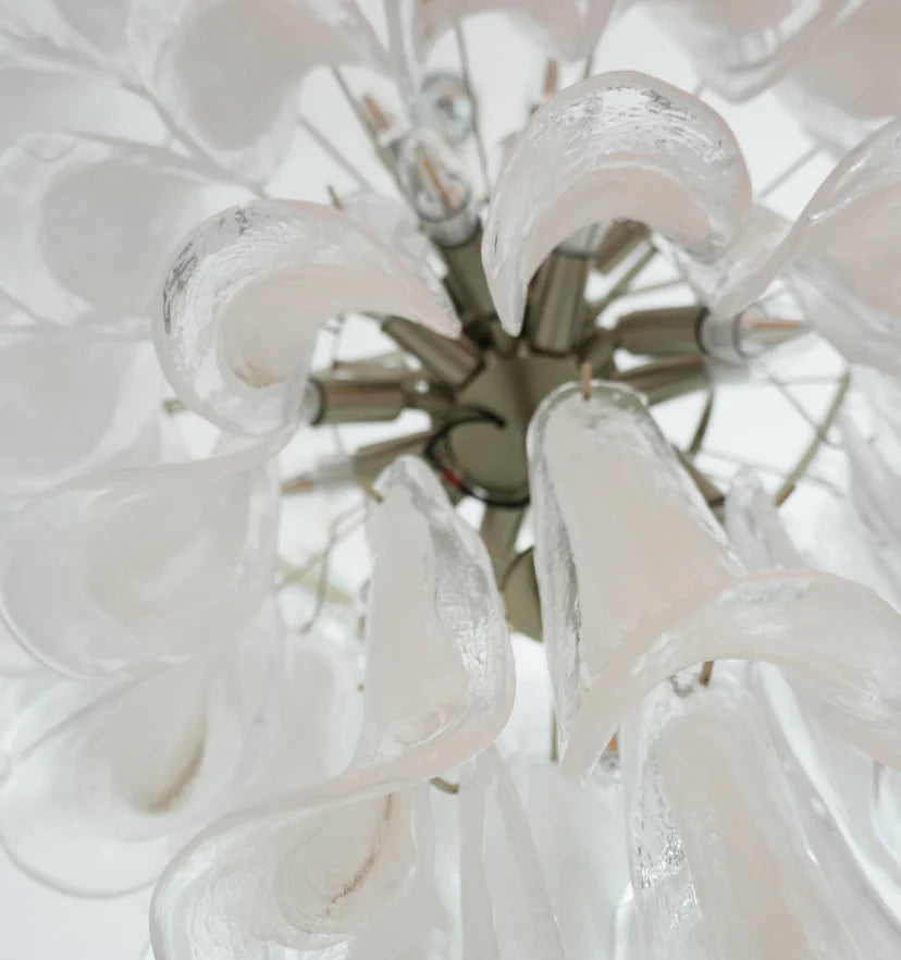 Murano White Glass Petals Chandelier - NexioPick