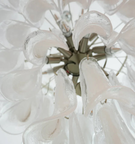 Murano White Glass Petals Chandelier - NexioPick