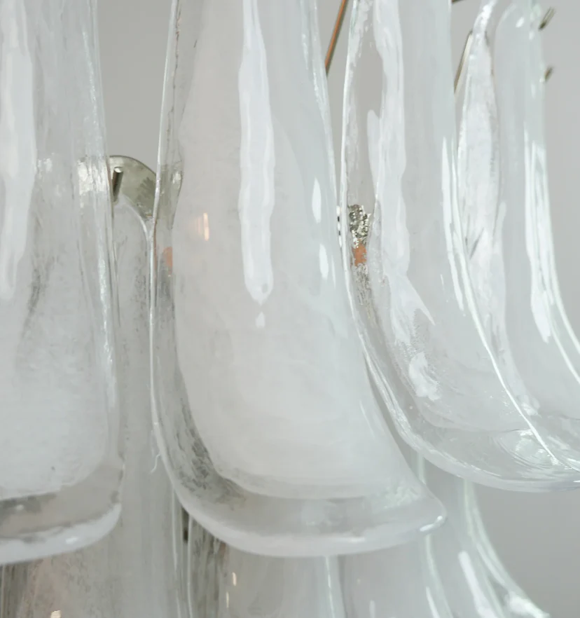 Murano White Glass Petals Chandelier - NexioPick