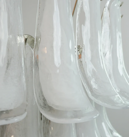 Murano White Glass Petals Chandelier - NexioPick