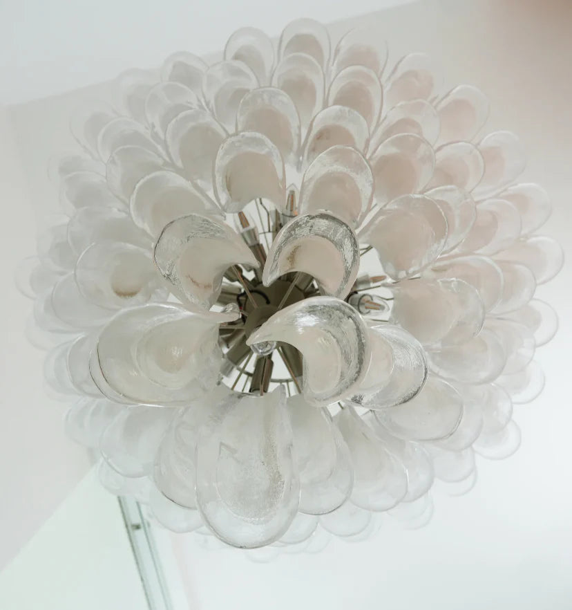 Murano White Glass Petals Chandelier - NexioPick