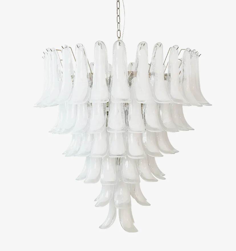 Murano White Glass Petals Chandelier - NexioPick
