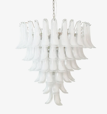 Murano White Glass Petals Chandelier - NexioPick