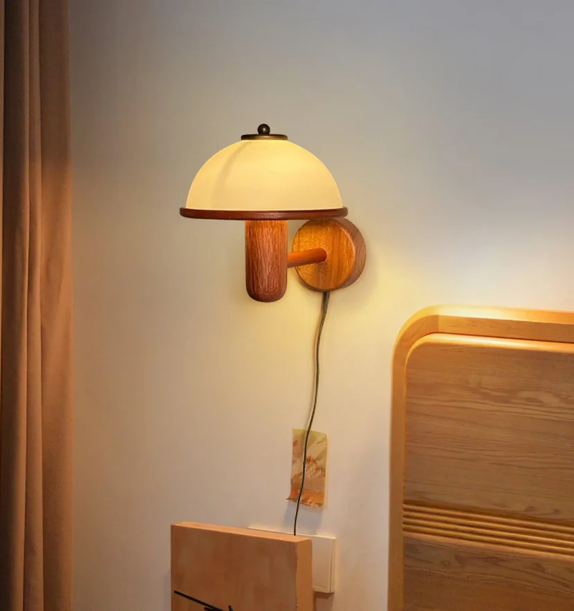 Mushroom Wood Wall Lamp - NexioPick
