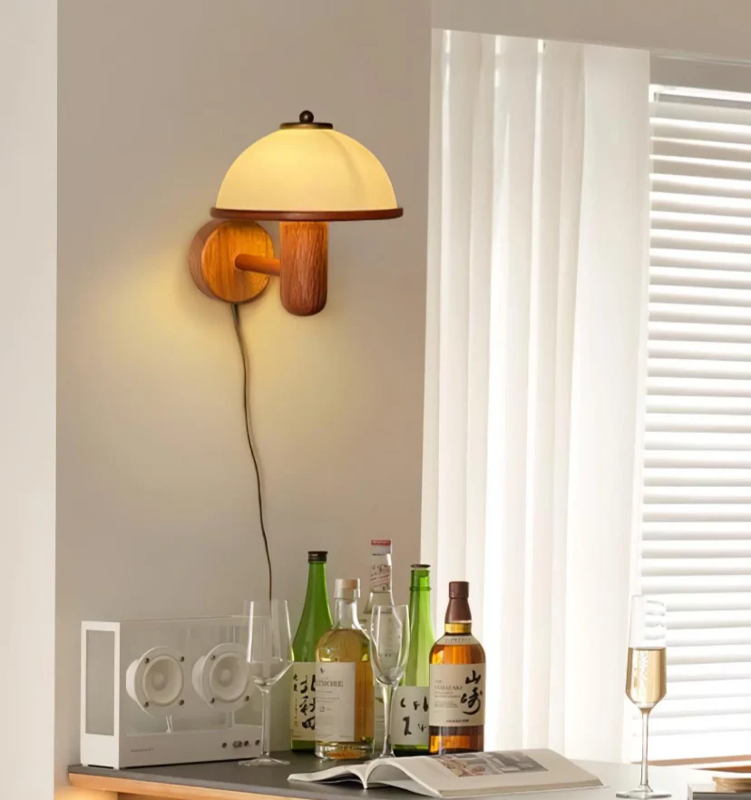Mushroom Wood Wall Lamp - NexioPick