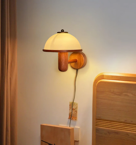 Mushroom Wood Wall Lamp - NexioPick