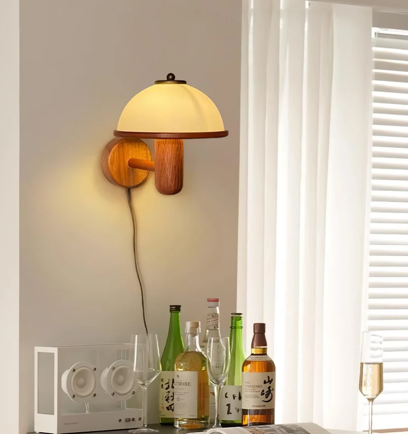 Mushroom Wood Wall Lamp - NexioPick