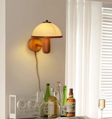 Mushroom Wood Wall Lamp - NexioPick