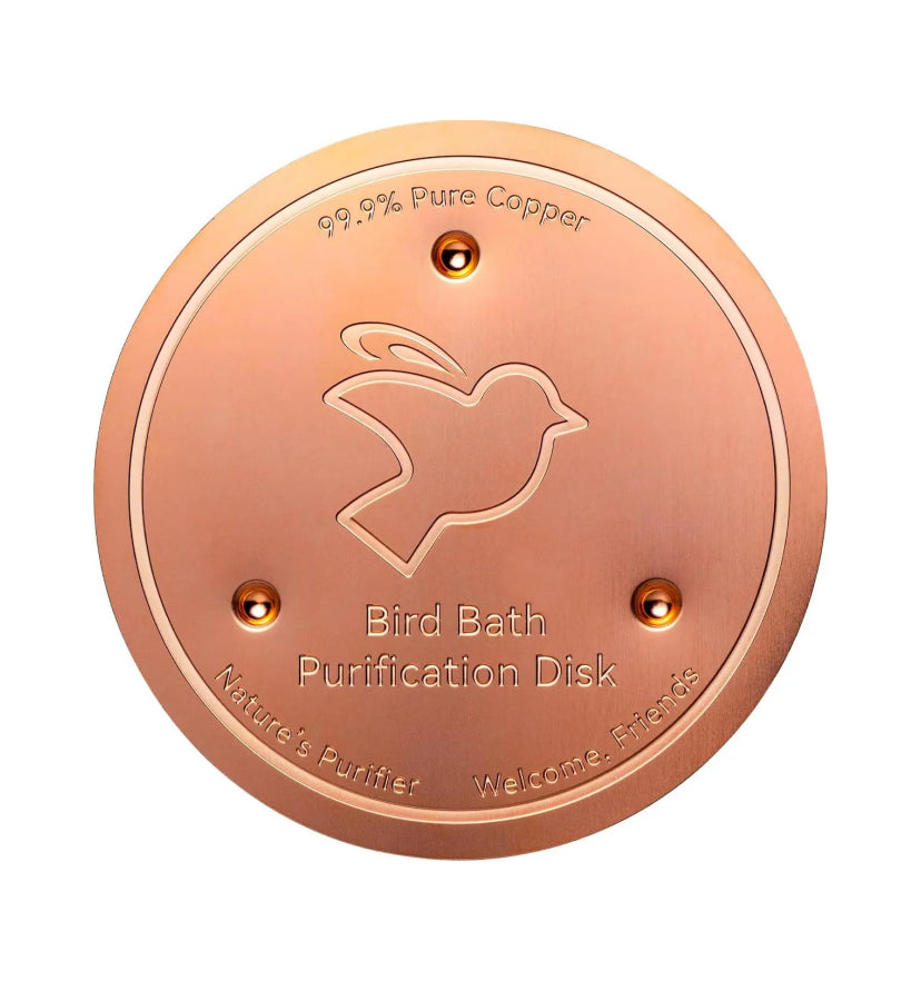 Pure Copper Bird Bath Cleaner Disk – All-Natural Water Purification for Outdoor Birdbaths
