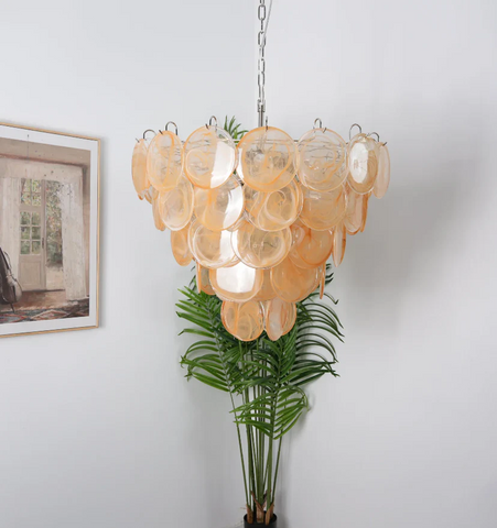 Orange Murano Disc Chandelier - NexioPick