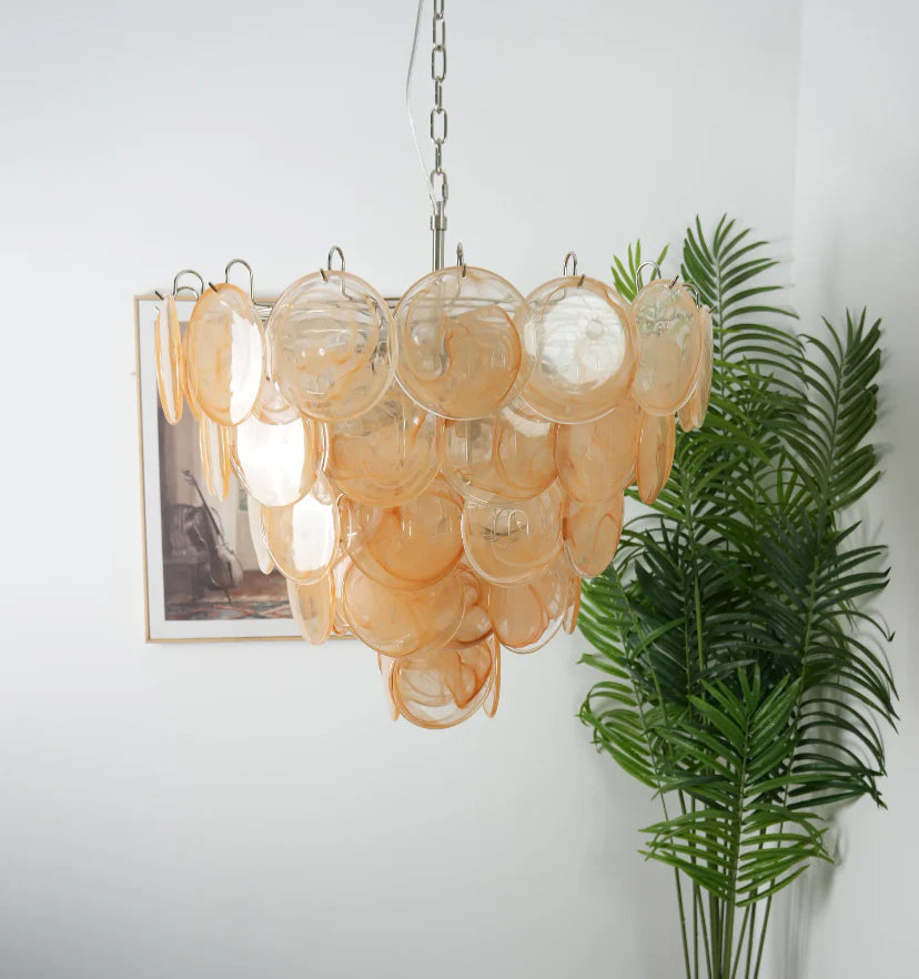 Orange Murano Disc Chandelier - NexioPick