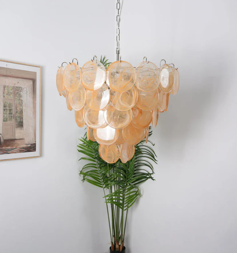 Orange Murano Disc Chandelier - NexioPick