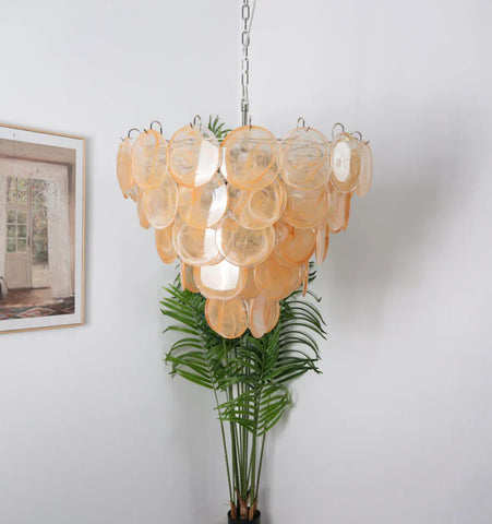 Orange Murano Disc Chandelier - NexioPick
