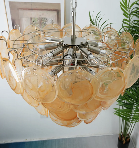 Orange Murano Disc Chandelier - NexioPick