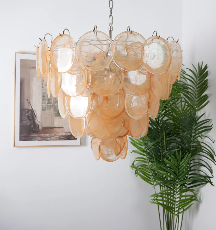 Orange Murano Disc Chandelier - NexioPick
