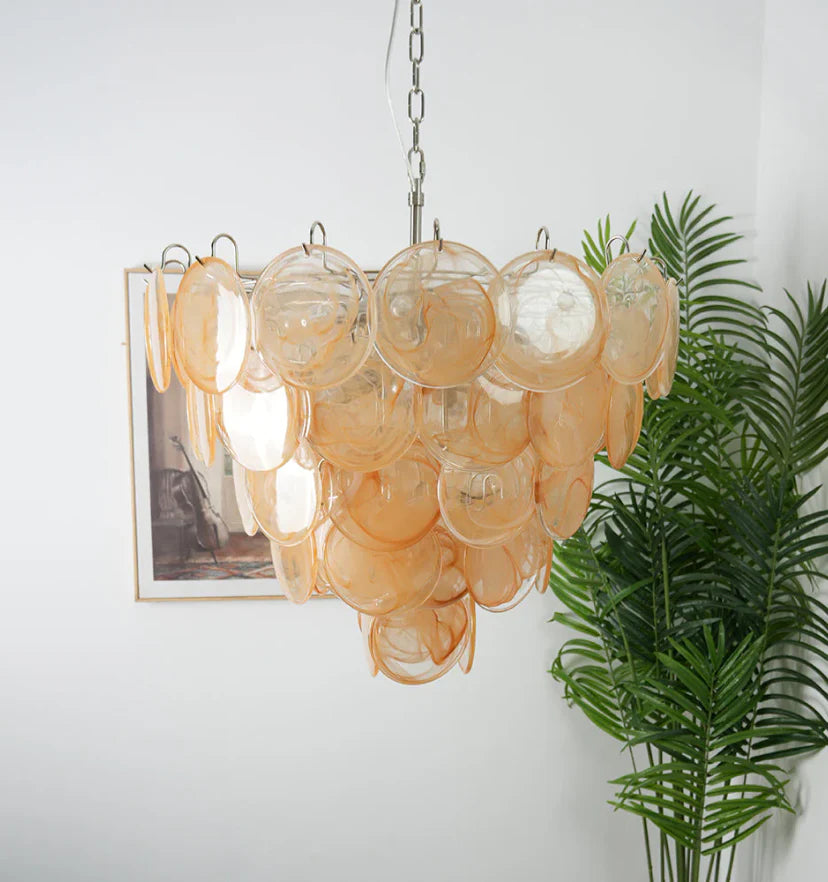 Orange Murano Disc Chandelier - NexioPick