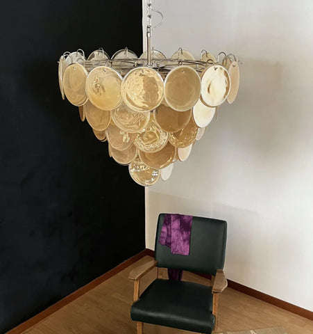 Orange Murano Disc Chandelier - NexioPick